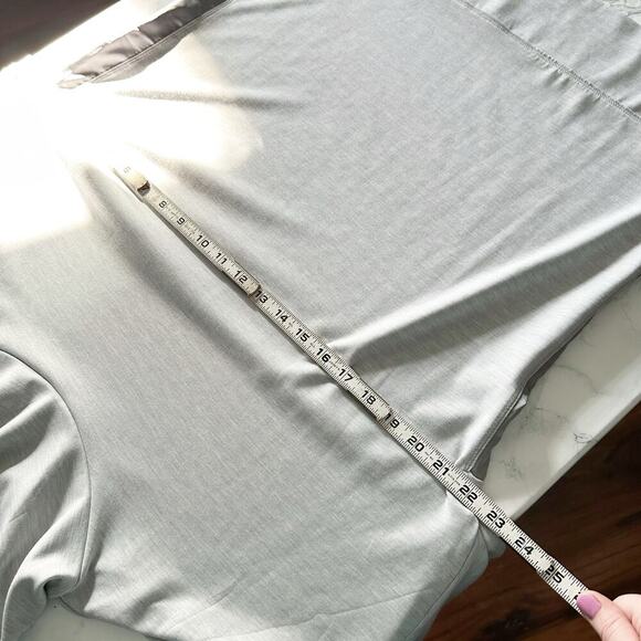 WHBM Gray Satin Side Zip Funnel Neck Soft Long Sleeve Top Women's size large - Picture 11 of 11